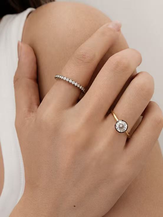 Archive Blackened Moissanite 2.3mm Full Eternity Ring