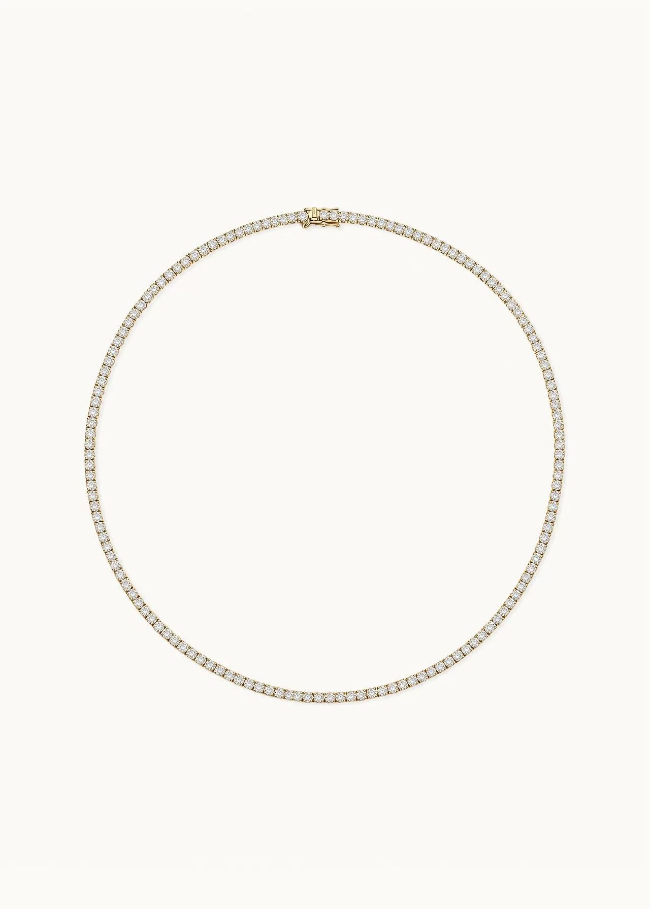 24 Hours Block 3mm Moissanite Tennis Necklace 12.7ct