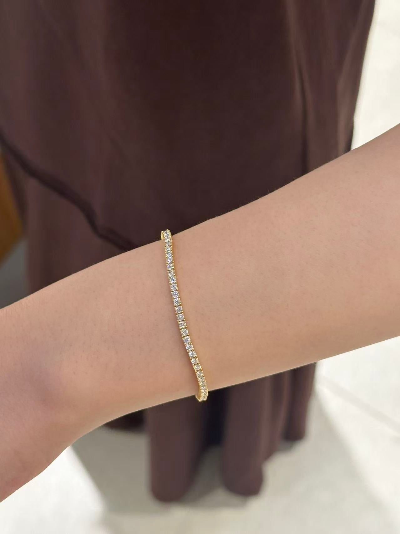 24 Hours Cube 2.5mm Moissanite Tennis Bracelet 1.6ct