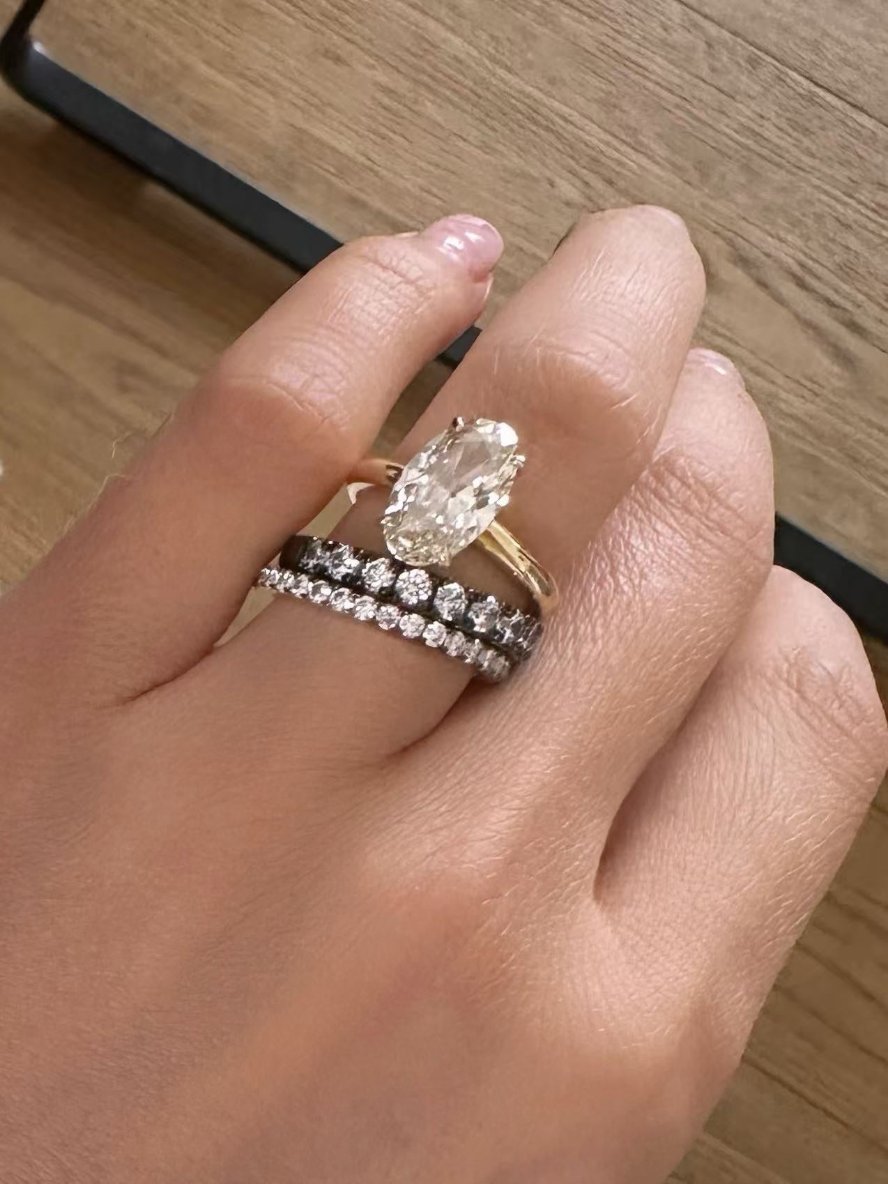 Archive Blackened Moissanite 3.2mm Semi-Eternity Ring