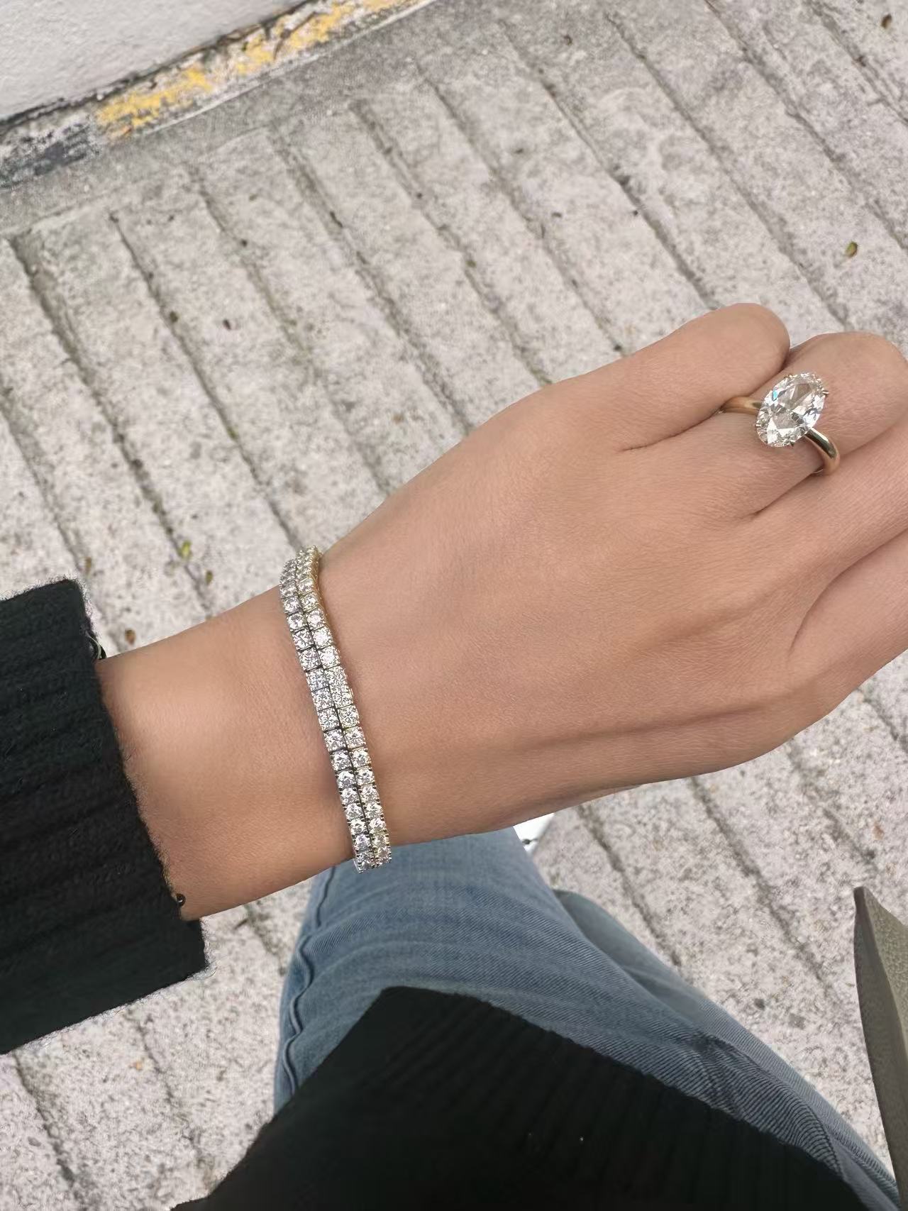 24 Hours Block 3mm Moissanite Tennis Bracelet 4.8ct