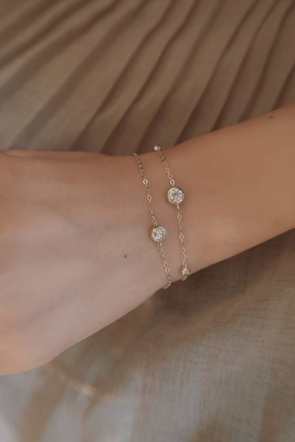 24 Hours Bubble 6.4mm Moissanite Bracelet 0.5ct