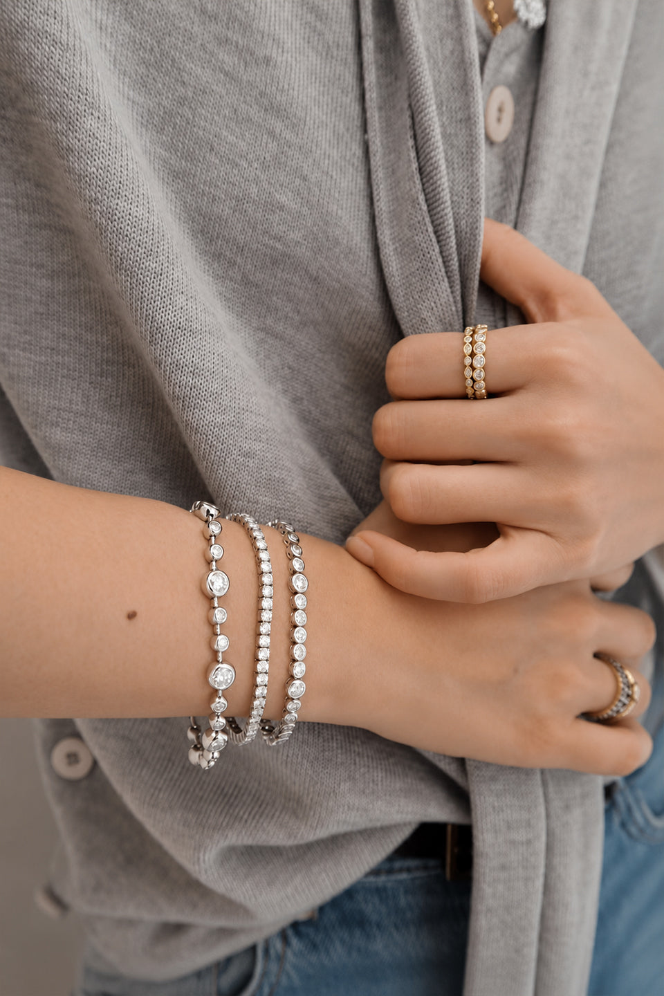 24 Hours Bubble Moissanite Eternity Ring