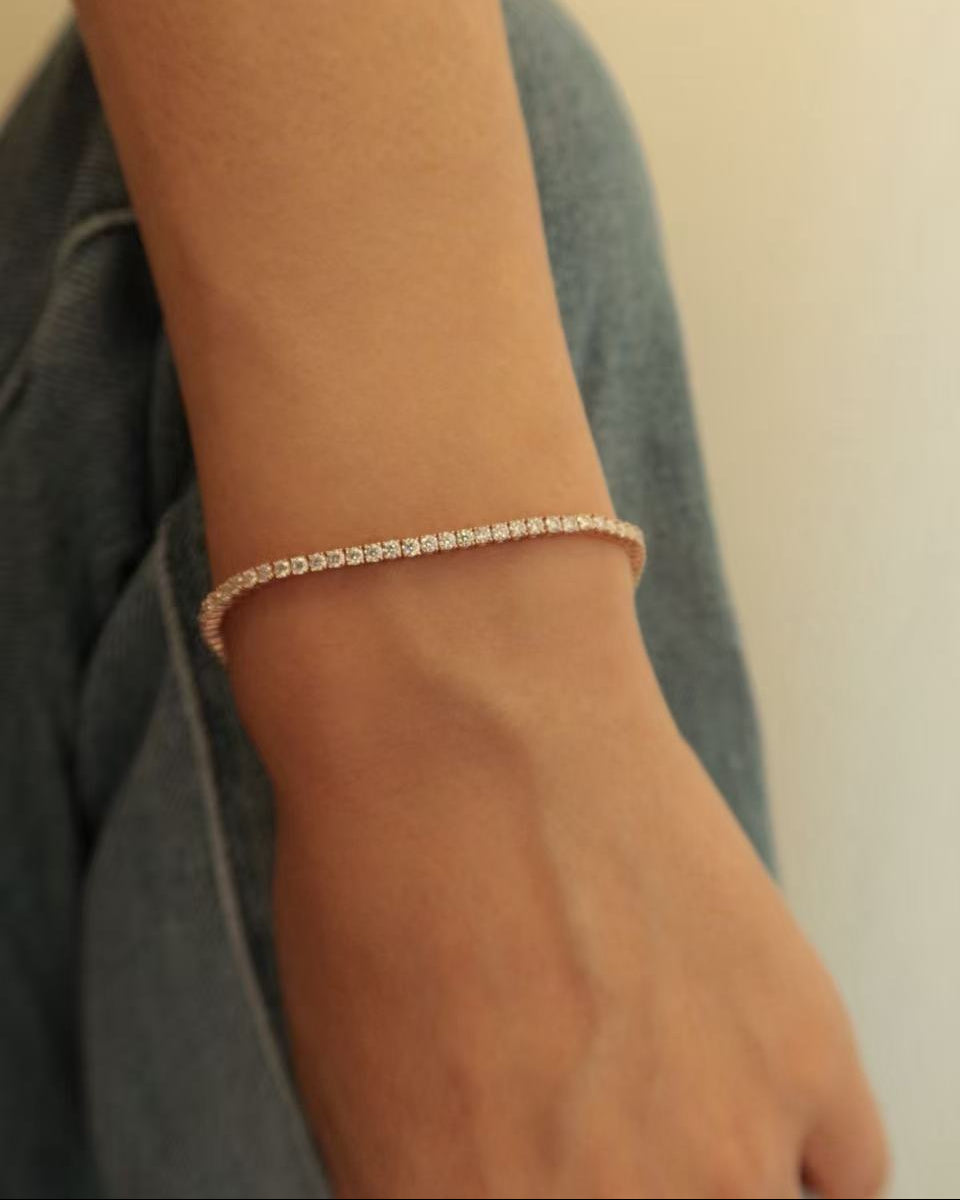 24 Hours Sugar 2mm Moissanite Tennis Bracelet 1.9ct