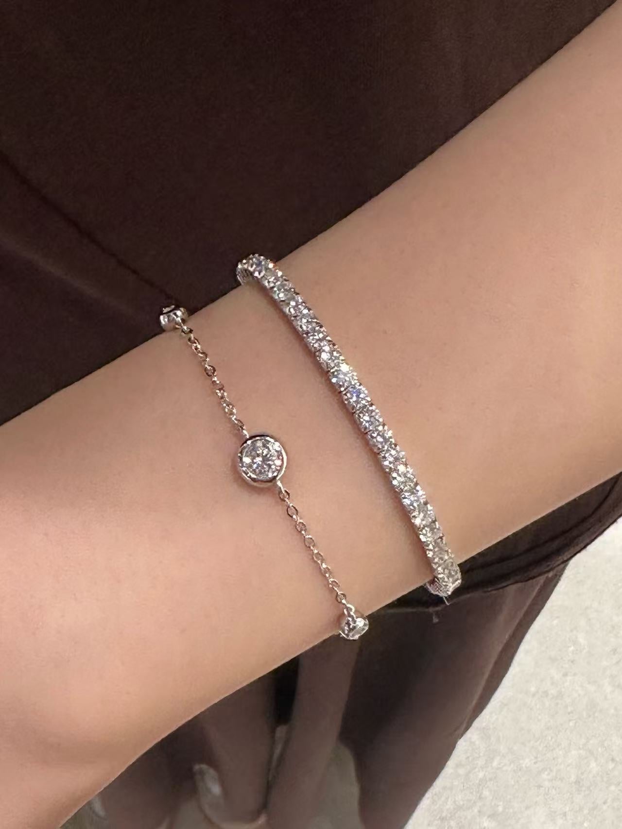 24 Hours Bubble 3 Moissanite Bracelet 0.6ct