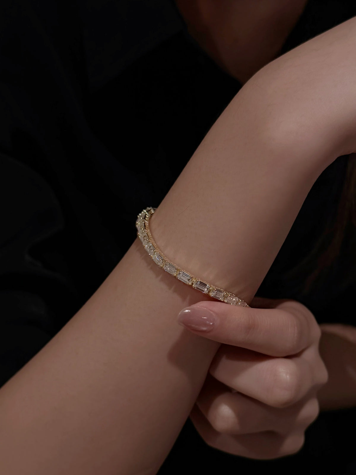 24 Hours East-West Baguette Moissanite Tennis Bracelet